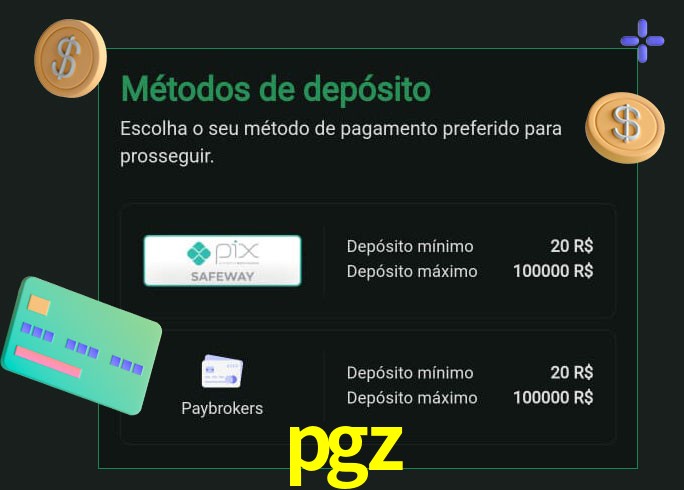 O cassino pgz oferece uma grande variedade de métodos de pagamento